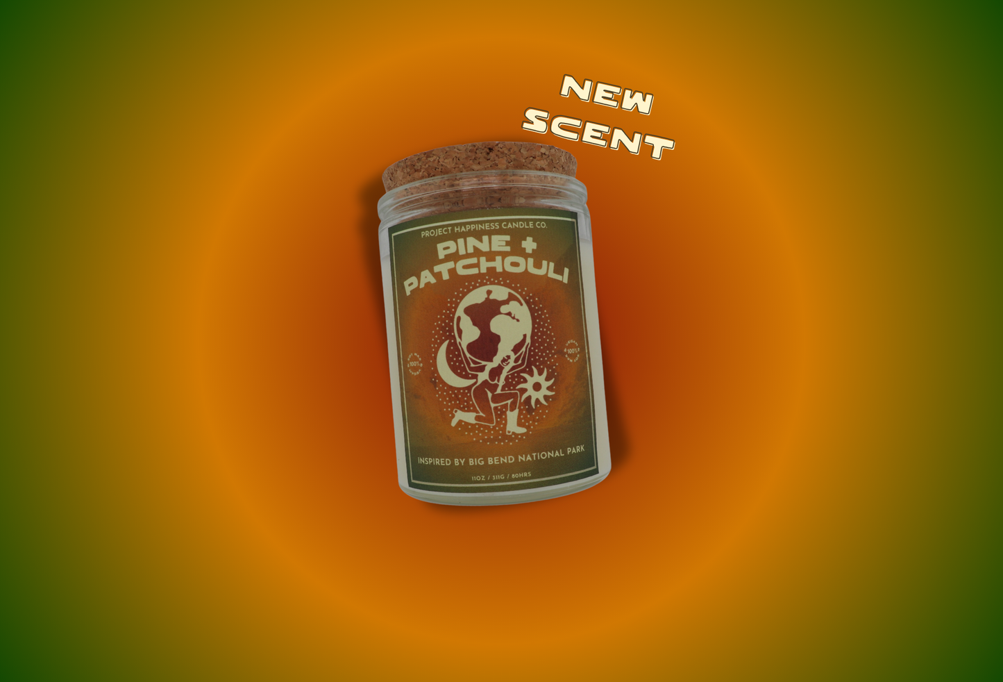 Pine and Patchouli Soy Candle - Big Bend National Park 11oz