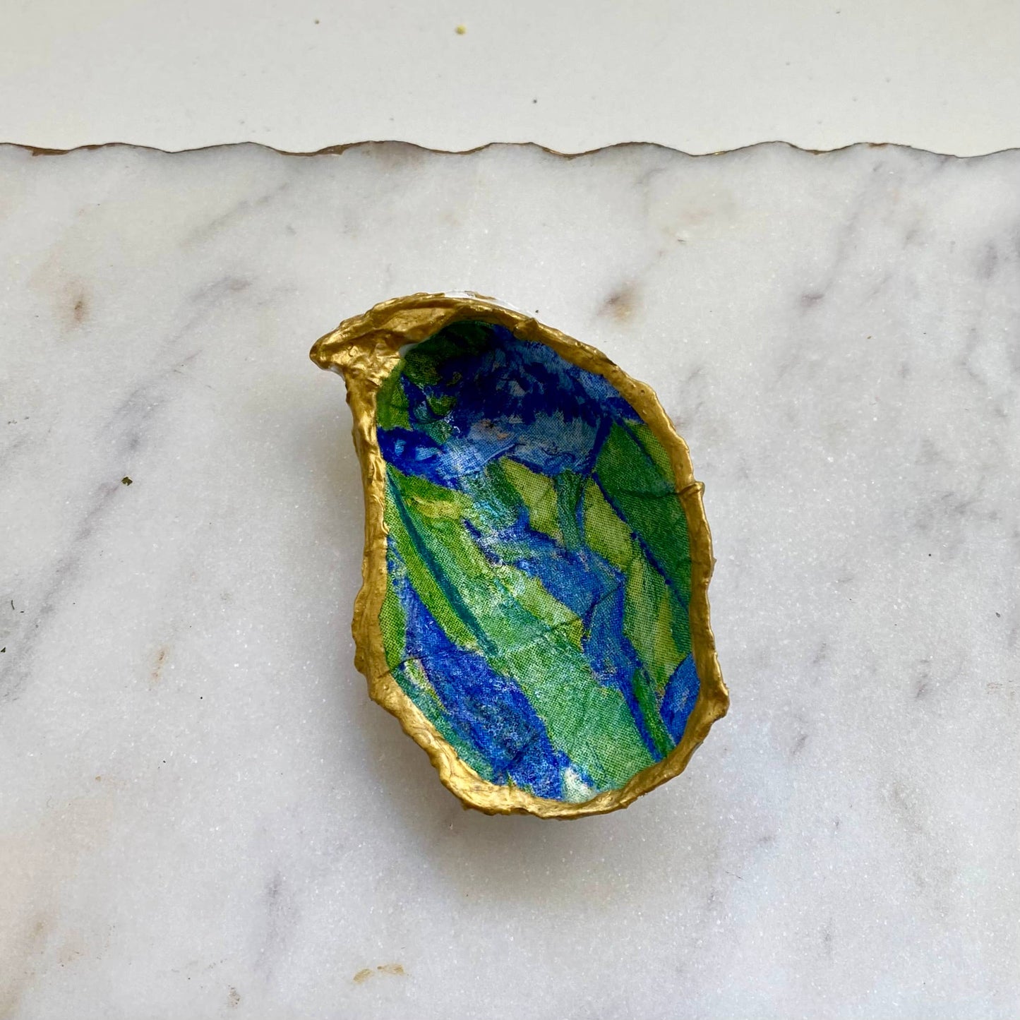 Van Gogh Iris Oyster Shell Jewelry Dish