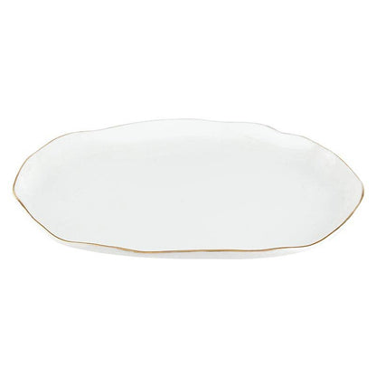 Gold Rim Organic Tray - White + Gold