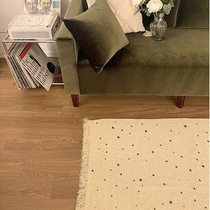 Cozy Knit Faux Flannel Throw Blanket with Tassel