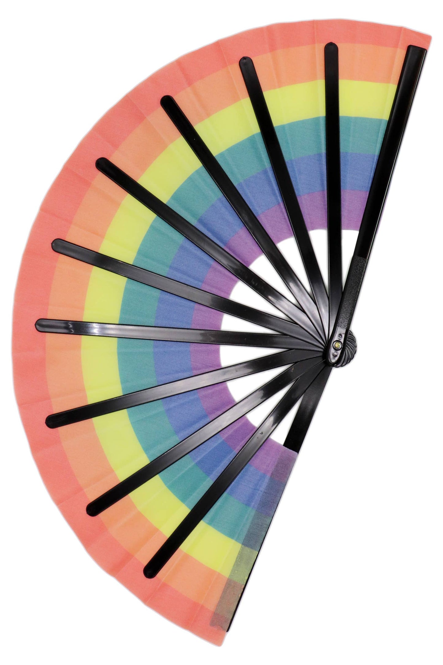 Large Rainbow Pride Fan - 13"
