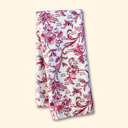 Subtle F*ck Trump Magenta Toile Hand Towel