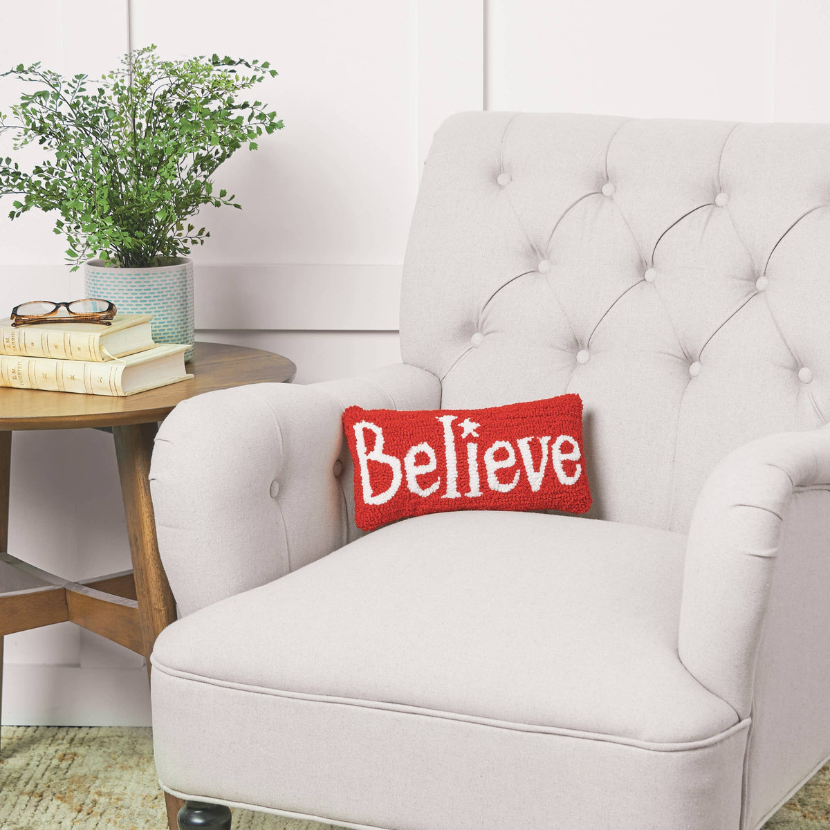Christmas Believe Star Throw Pillow