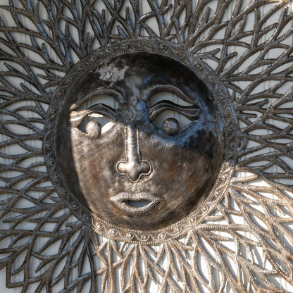 Metal Wall Sunburst, from Upcycled Oil Drums