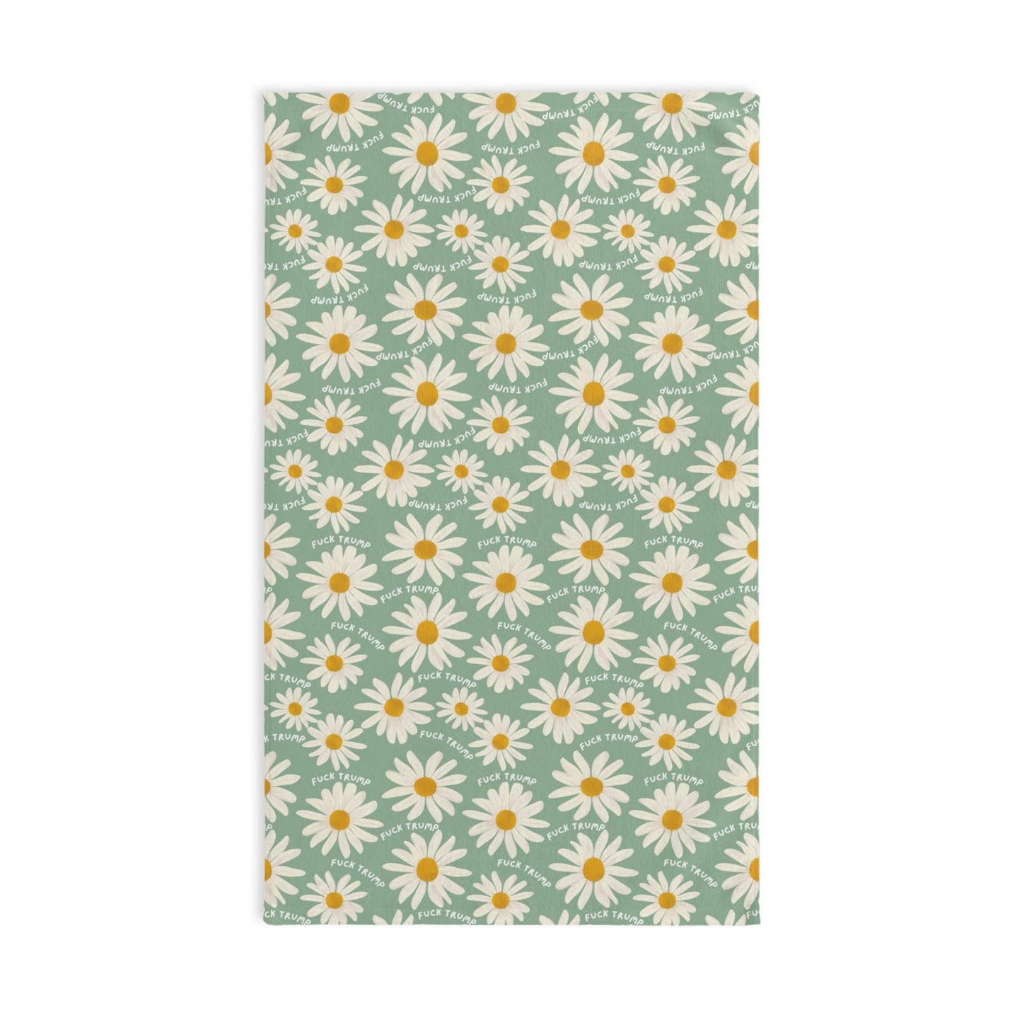 Subtle Retro F*ck Trump Daisy Hand Towel