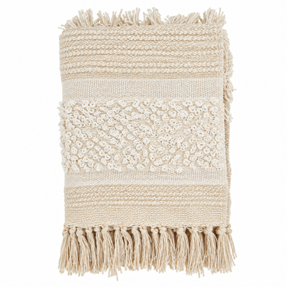 Natural Tufted Stripe Cotton Throw Blanket - 50"x60"