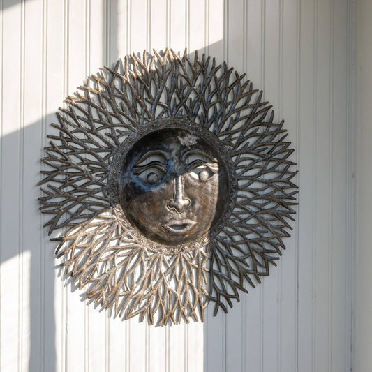 Metal Wall Sunburst, from Upcycled Oil Drums