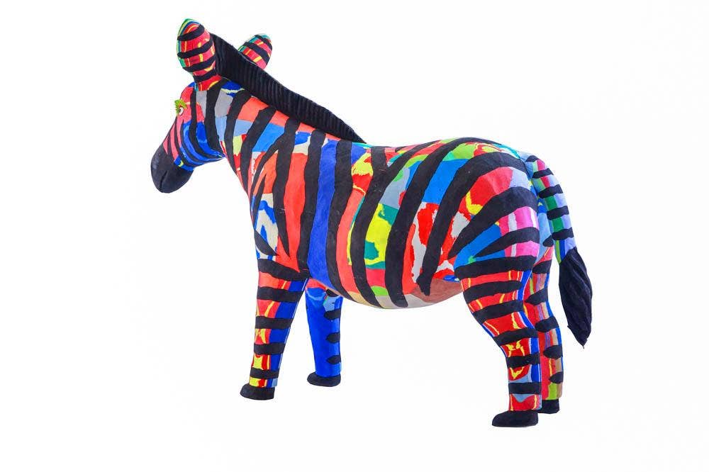 Zebra Flip Flop Sculpture - colours vary