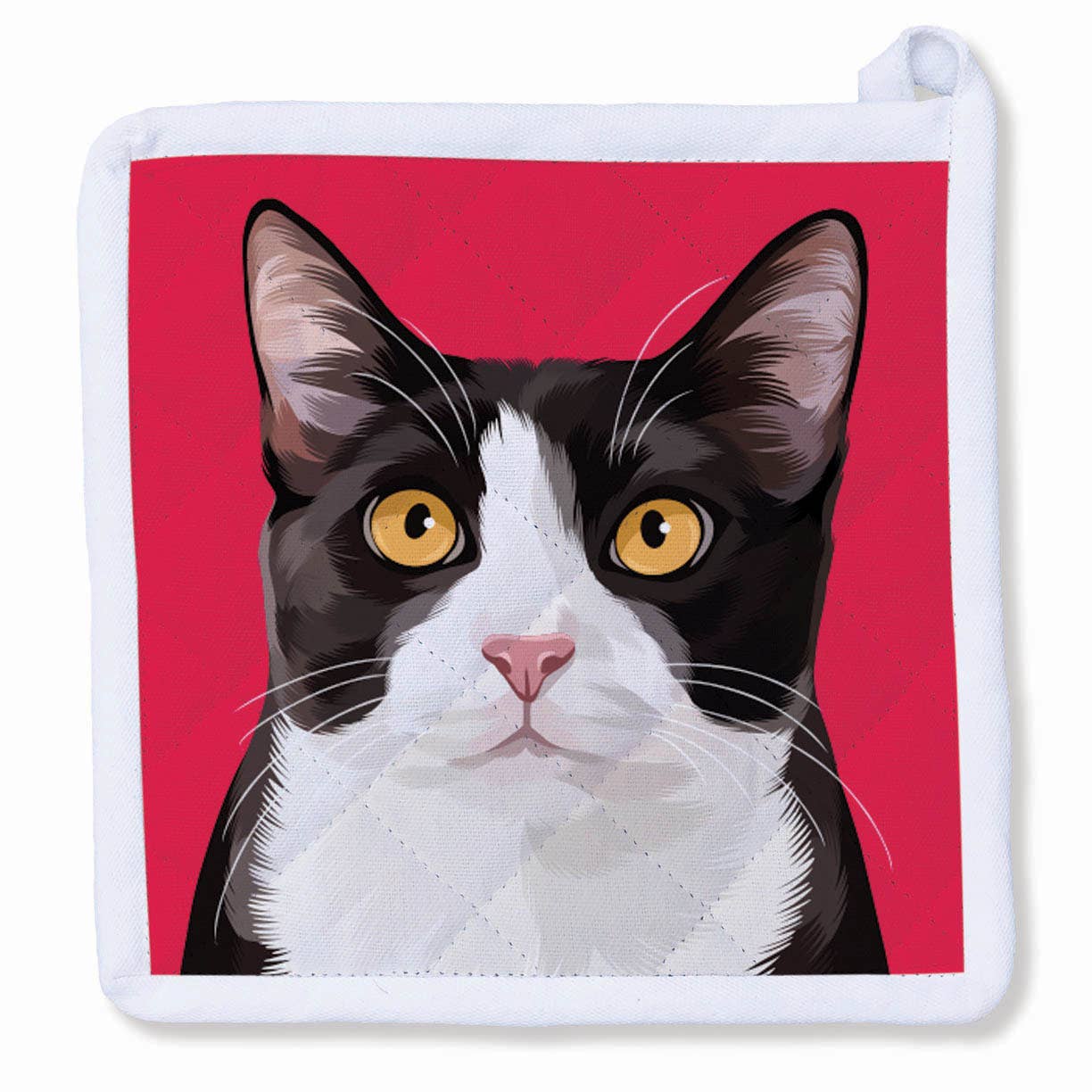 TUXEDO / BLACK & WHTE KITTY CAT Potholder