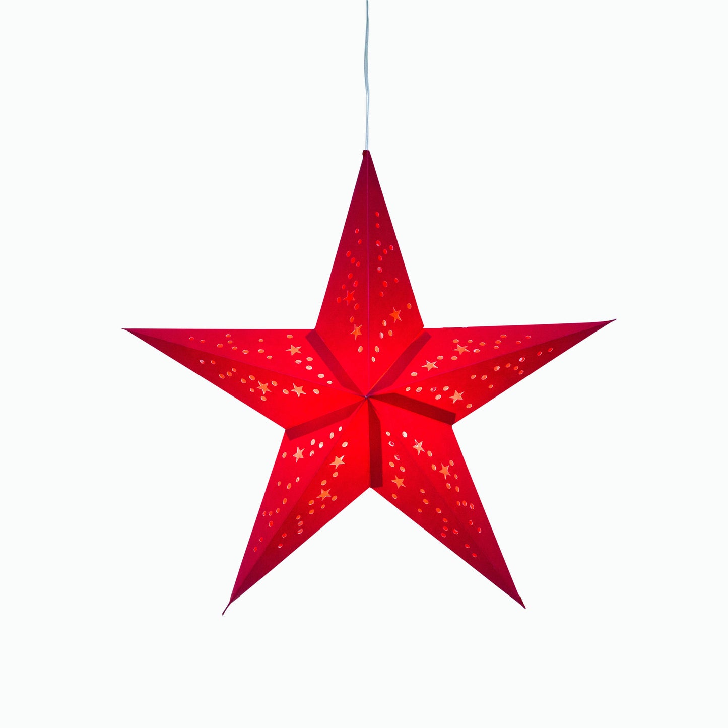 Twinkle Star ~ 5 Pointer, 15", Red Paper Star Lantern Light