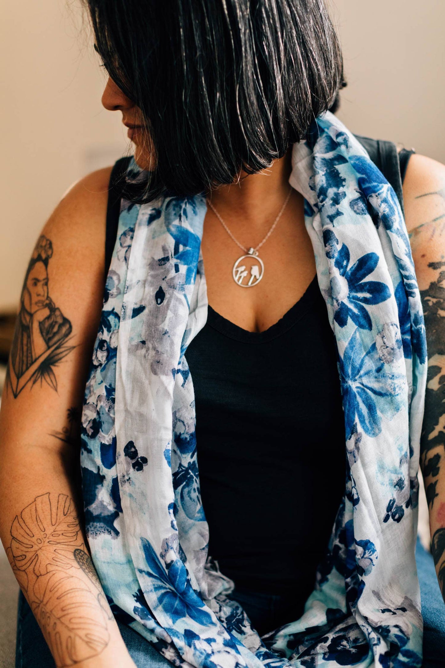 Floral Blues Scarf
